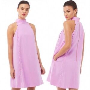Ted Baker London | Torii Scallop Halter Neck Dress in Purple